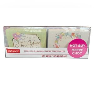 Craftsmart Pastel Floral Cards and Envelopes Set 50 pack